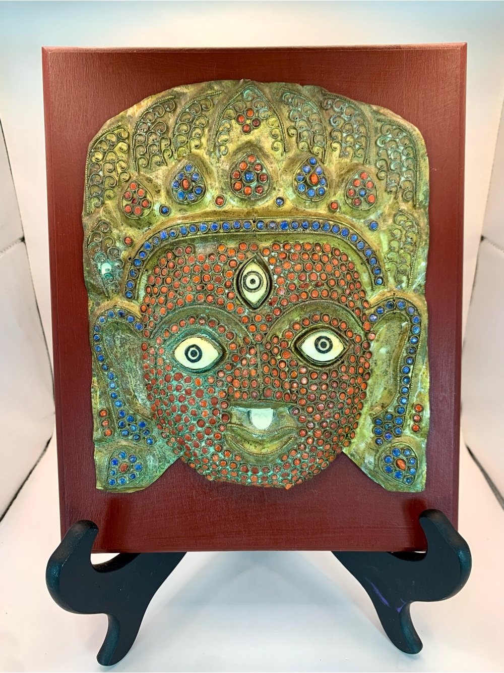 Mahakala Decorative Mask from Tibet/Nepal - Vintage - Framed - Handcrafted